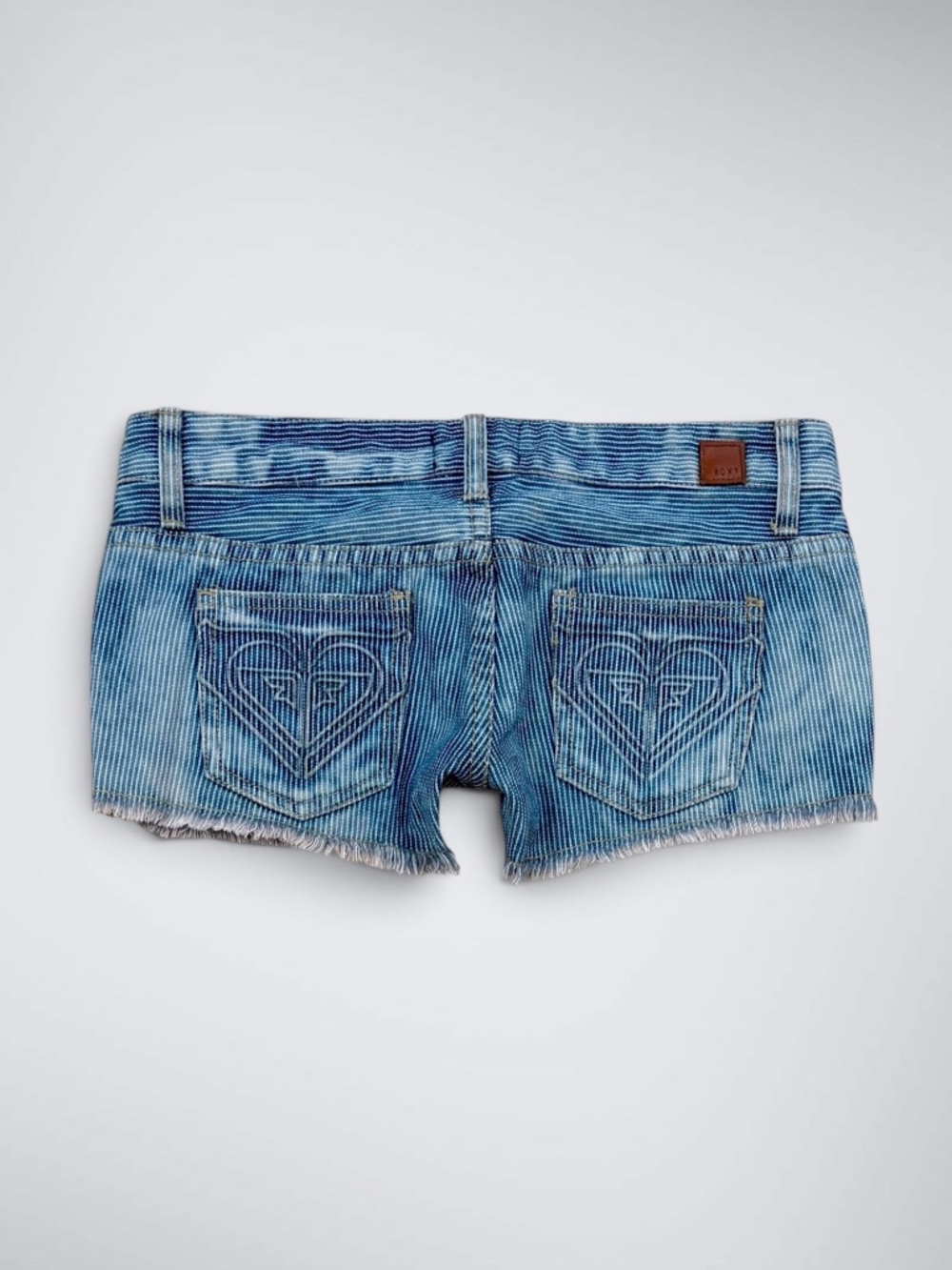 VTG Y2K Roxy Ultra Low Rise Pinstripe Micro Mini Shorts